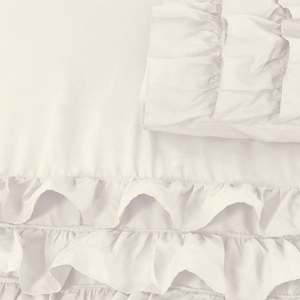 100% Cotton Duvet Cover Set Cyprus | Cream | Single - 140cm (W) x 220cm (L) - The Bedding & Blankets Store