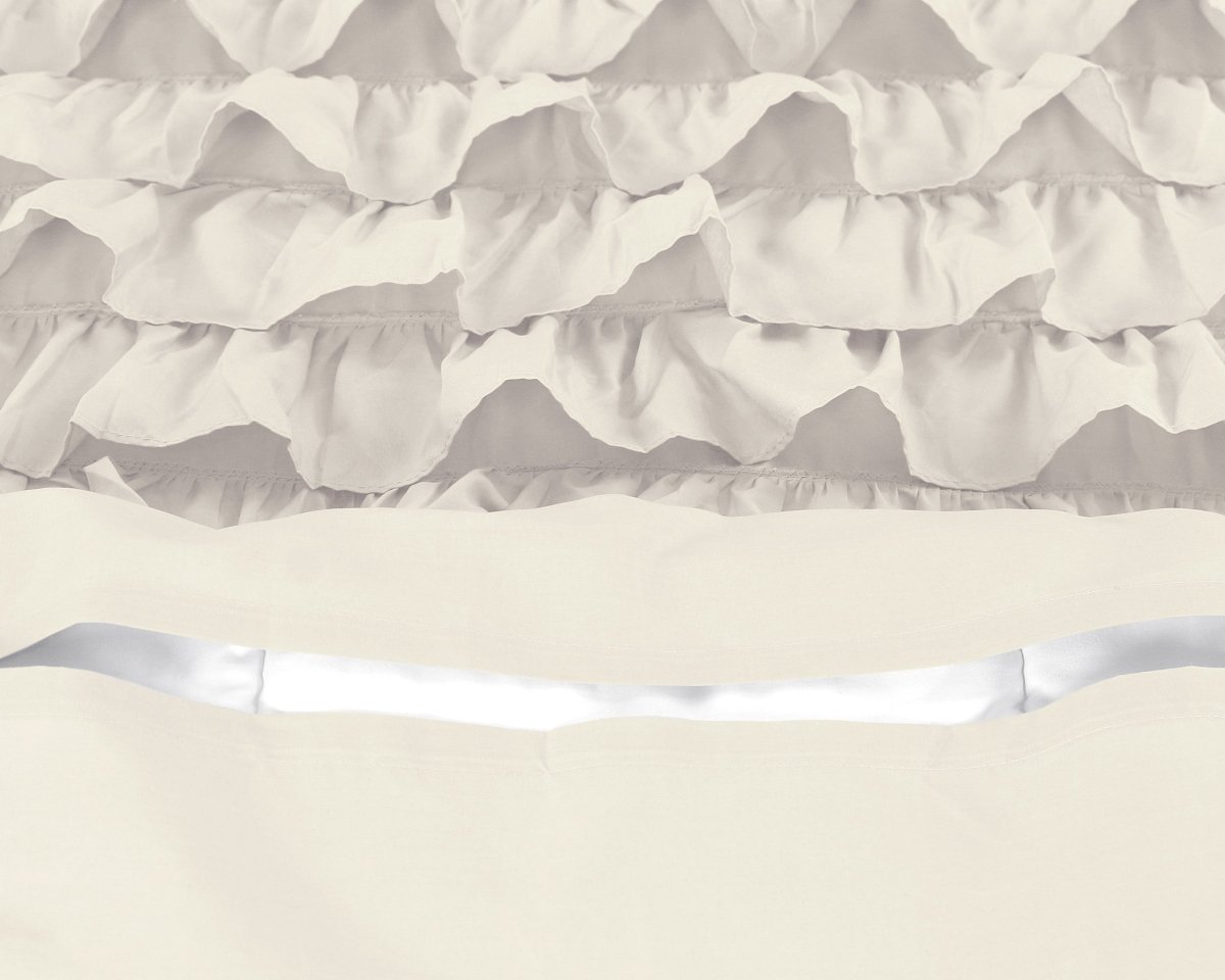 100% Cotton Duvet Cover Set Cyprus | Cream | Single - 140cm (W) x 220cm (L) - The Bedding & Blankets Store