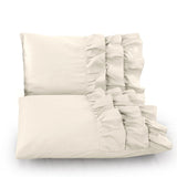 100% Cotton Duvet Cover Set Cyprus | Cream | Single - 140cm (W) x 220cm (L) - The Bedding & Blankets Store