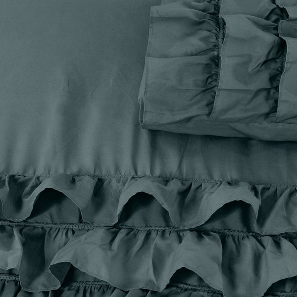 100% Cotton Duvet Cover Set Cyprus | Green | Single - 140cm (W) x 220cm (L) - The Bedding & Blankets Store