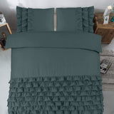 100% Cotton Duvet Cover Set Cyprus | Green | Single - 140cm (W) x 220cm (L) - The Bedding & Blankets Store