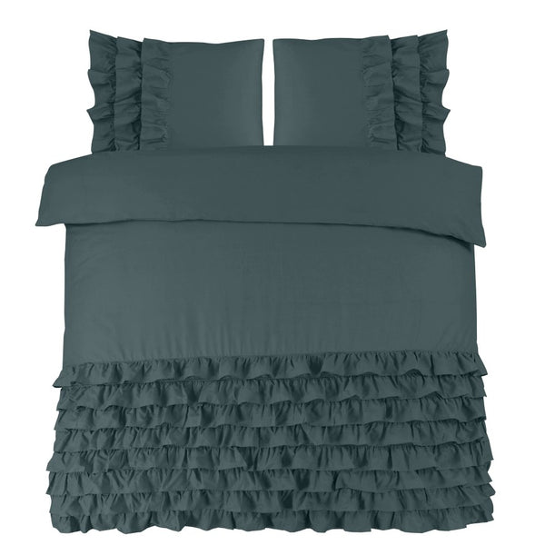 100% Cotton Duvet Cover Set Cyprus | Green | Single - 140cm (W) x 220cm (L) - The Bedding & Blankets Store