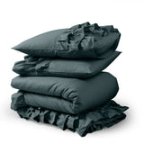 100% Cotton Duvet Cover Set Cyprus | Green | Single - 140cm (W) x 220cm (L) - The Bedding & Blankets Store