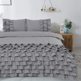 100% Cotton Duvet Cover Set Cyprus | Grey | Double - 200cm (W) x 220cm (L) - The Bedding & Blankets Store