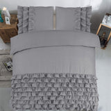 100% Cotton Duvet Cover Set Cyprus | Grey | Double - 200cm (W) x 220cm (L) - The Bedding & Blankets Store