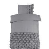 100% Cotton Duvet Cover Set Cyprus | Grey | Single - 140cm (W) x 220cm (L) - The Bedding & Blankets Store