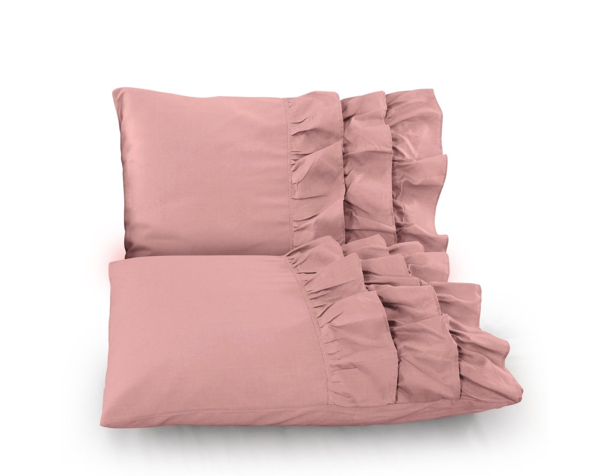 100% Cotton Duvet Cover Set Cyprus | Pink | Single - 140cm (W) x 220cm (L) - The Bedding & Blankets Store