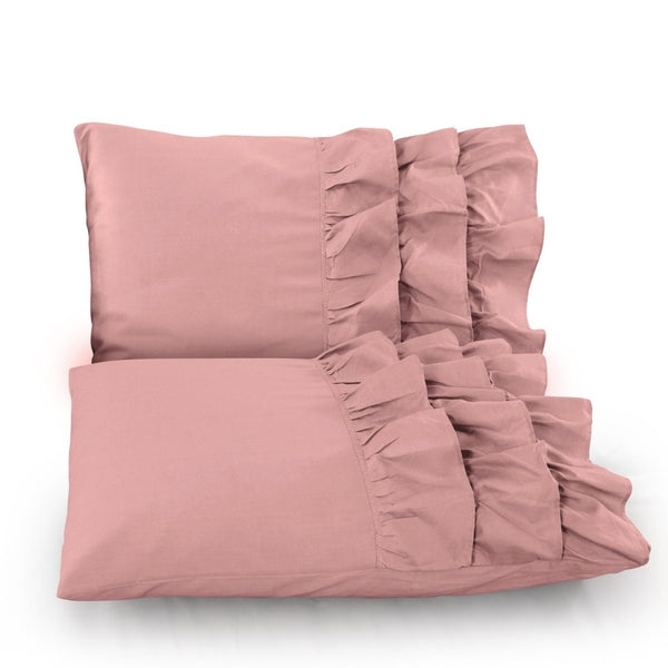 100% Cotton Duvet Cover Set Cyprus | Pink | Single - 140cm (W) x 220cm (L) - The Bedding & Blankets Store