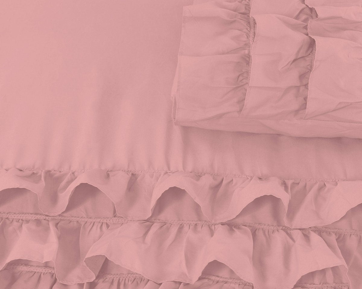 100% Cotton Duvet Cover Set Cyprus | Pink | Single - 140cm (W) x 220cm (L) - The Bedding & Blankets Store