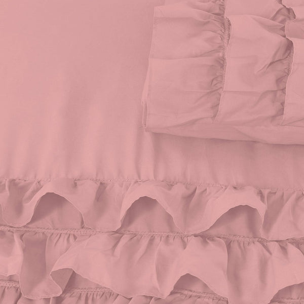 100% Cotton Duvet Cover Set Cyprus | Pink | Single - 140cm (W) x 220cm (L) - The Bedding & Blankets Store