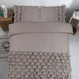100% Cotton Duvet Cover Set Cyprus | Taupe | Single - 140cm (W) x 220cm (L) - The Bedding & Blankets Store