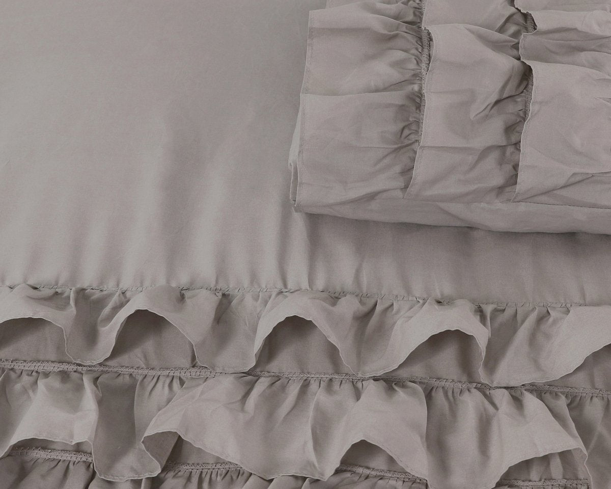 100% Cotton Duvet Cover Set Cyprus | Taupe | Single - 140cm (W) x 220cm (L) - The Bedding & Blankets Store