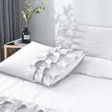 100% Cotton Duvet Cover Set Cyprus | White | Single - 140cm (W) x 220cm (L) - The Bedding & Blankets Store