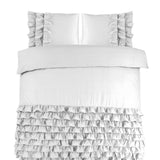 100% Cotton Duvet Cover Set Cyprus | White | Single - 140cm (W) x 220cm (L) - The Bedding & Blankets Store