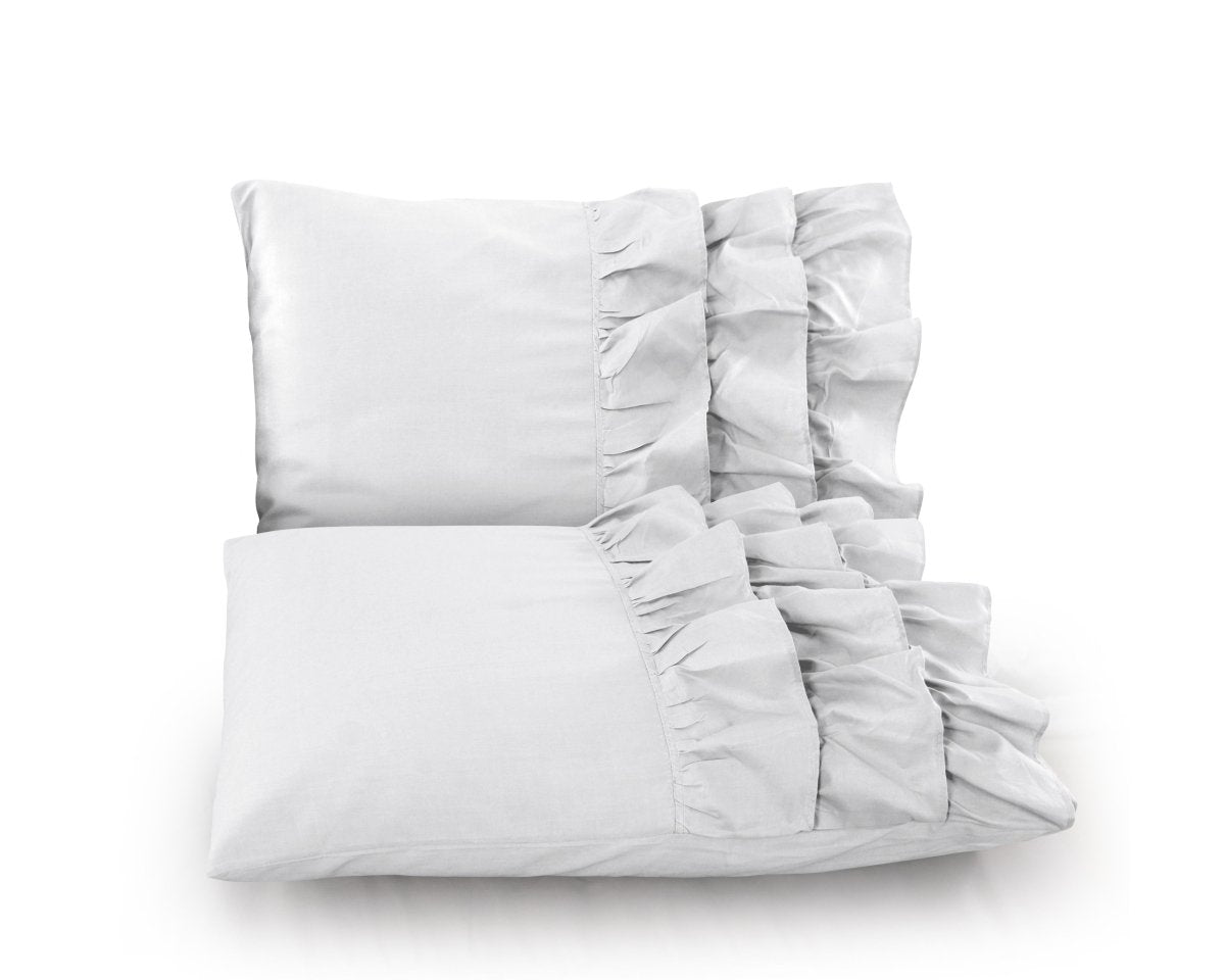 100% Cotton Duvet Cover Set Cyprus | White | Single - 140cm (W) x 220cm (L) - The Bedding & Blankets Store