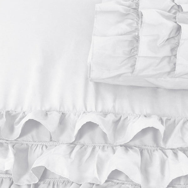 100% Cotton Duvet Cover Set Cyprus | White | Single - 140cm (W) x 220cm (L) - The Bedding & Blankets Store