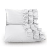 100% Cotton Duvet Cover Set Cyprus | White | Single - 140cm (W) x 220cm (L) - The Bedding & Blankets Store