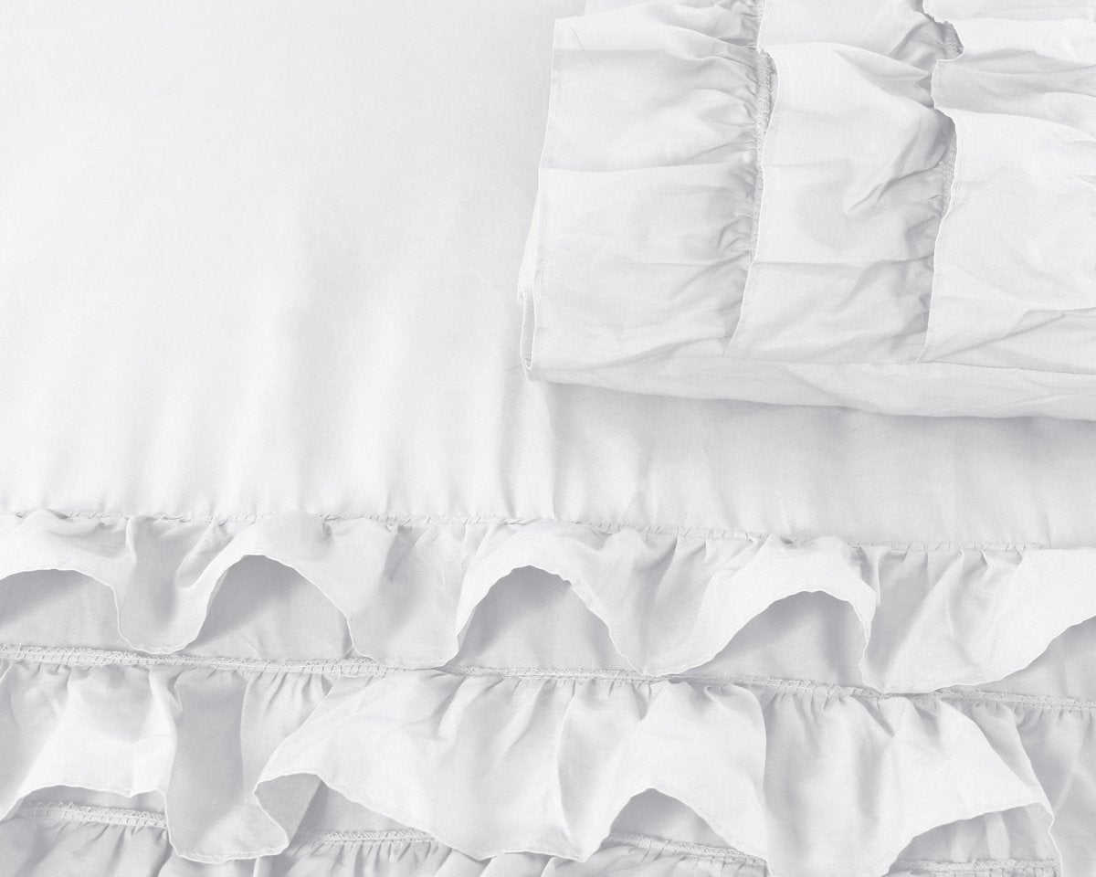 100% Cotton Duvet Cover Set Cyprus | White | Single - 140cm (W) x 220cm (L) - The Bedding & Blankets Store