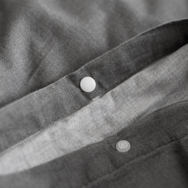 100% Cotton Duvet Cover Set Denim Stone Washed | Anthracite | Single - 140cm (W) x 220cm (L) - The Bedding & Blankets Store