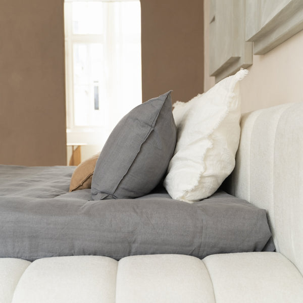 100% Cotton Duvet Cover Set Denim Stone Washed | Anthracite | Single - 140cm (W) x 220cm (L) - The Bedding & Blankets Store