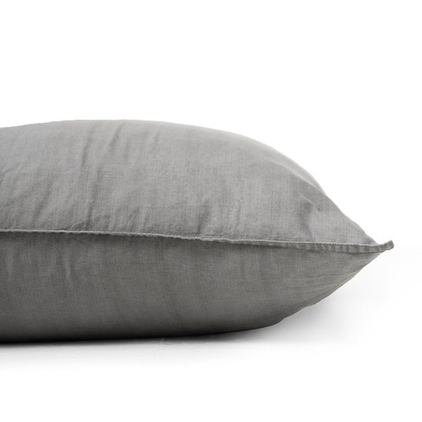100% Cotton Duvet Cover Set Denim Stone Washed | Anthracite | Single - 140cm (W) x 220cm (L) - The Bedding & Blankets Store