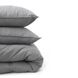 100% Cotton Duvet Cover Set Denim Stone Washed | Anthracite | Single - 140cm (W) x 220cm (L) - The Bedding & Blankets Store