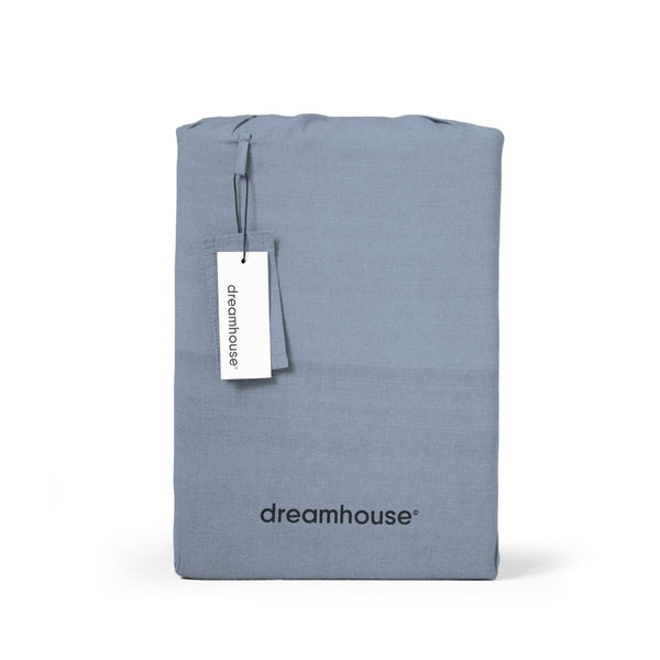 100% Cotton Duvet Cover Set Denim Stone Washed | Blue | Single - 140cm (W) x 220cm (L) - The Bedding & Blankets Store