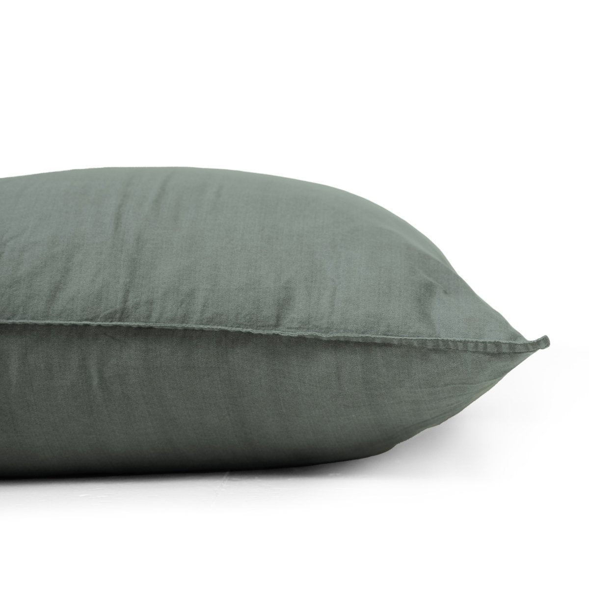 100% Cotton Duvet Cover Set Denim Stone Washed | Green | Single - 140cm (W) x 220cm (L) - The Bedding & Blankets Store