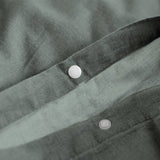 100% Cotton Duvet Cover Set Denim Stone Washed | Green | Single - 140cm (W) x 220cm (L) - The Bedding & Blankets Store