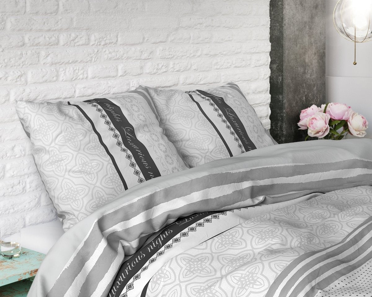 100% Cotton Duvet Cover Set Enjoy | Anthracite | Twin - 155cm (W) x 200cm (L) - The Bedding & Blankets Store