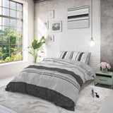 100% Cotton Duvet Cover Set Enjoy | Anthracite | Twin - 155cm (W) x 200cm (L) - The Bedding & Blankets Store