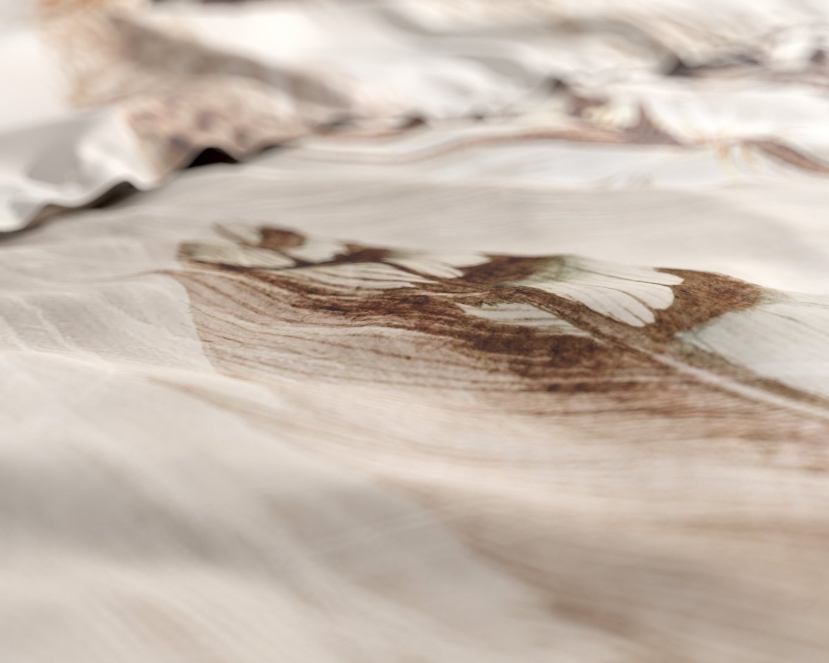 100% Cotton Duvet Cover Set Furtails | Sand | Double - 200cm (W) x 200/220cm (L) - The Bedding & Blankets Store