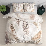 100% Cotton Duvet Cover Set Furtails | Sand | Double - 200cm (W) x 200/220cm (L) - The Bedding & Blankets Store