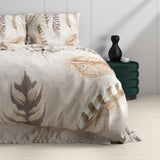100% Cotton Duvet Cover Set Furtails | Sand | Double - 200cm (W) x 200/220cm (L) - The Bedding & Blankets Store