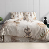 100% Cotton Duvet Cover Set Furtails | Sand | Double - 200cm (W) x 200/220cm (L) - The Bedding & Blankets Store