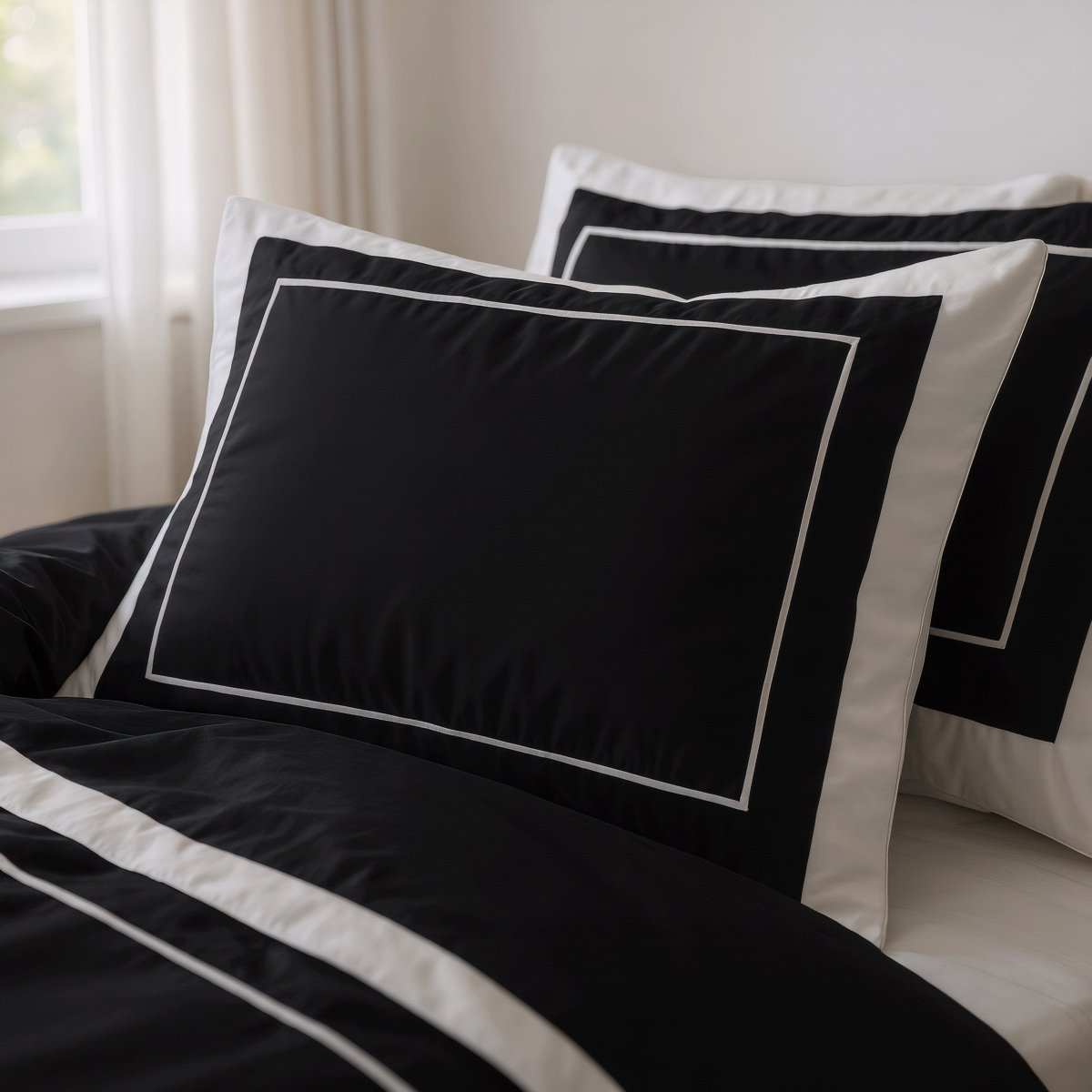 100% Cotton Duvet Cover Set Gallardo | Black | Single - 140cm (W) x 220cm (L) - The Bedding & Blankets Store