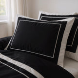 100% Cotton Duvet Cover Set Gallardo | Black | Single - 140cm (W) x 220cm (L) - The Bedding & Blankets Store