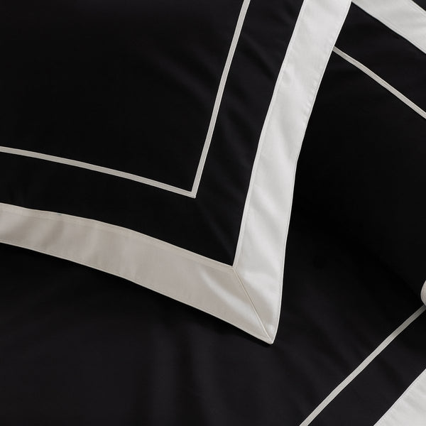 100% Cotton Duvet Cover Set Gallardo | Black | Single - 140cm (W) x 220cm (L) - The Bedding & Blankets Store