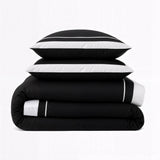 100% Cotton Duvet Cover Set Gallardo | Black | Single - 140cm (W) x 220cm (L) - The Bedding & Blankets Store
