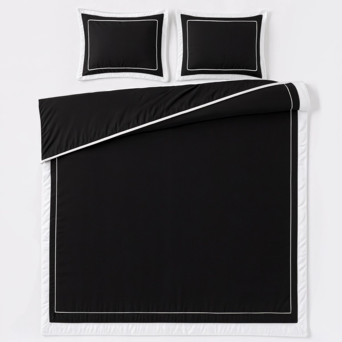 100% Cotton Duvet Cover Set Gallardo | Black | Single - 140cm (W) x 220cm (L) - The Bedding & Blankets Store