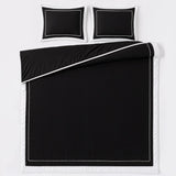 100% Cotton Duvet Cover Set Gallardo | Black | Single - 140cm (W) x 220cm (L) - The Bedding & Blankets Store