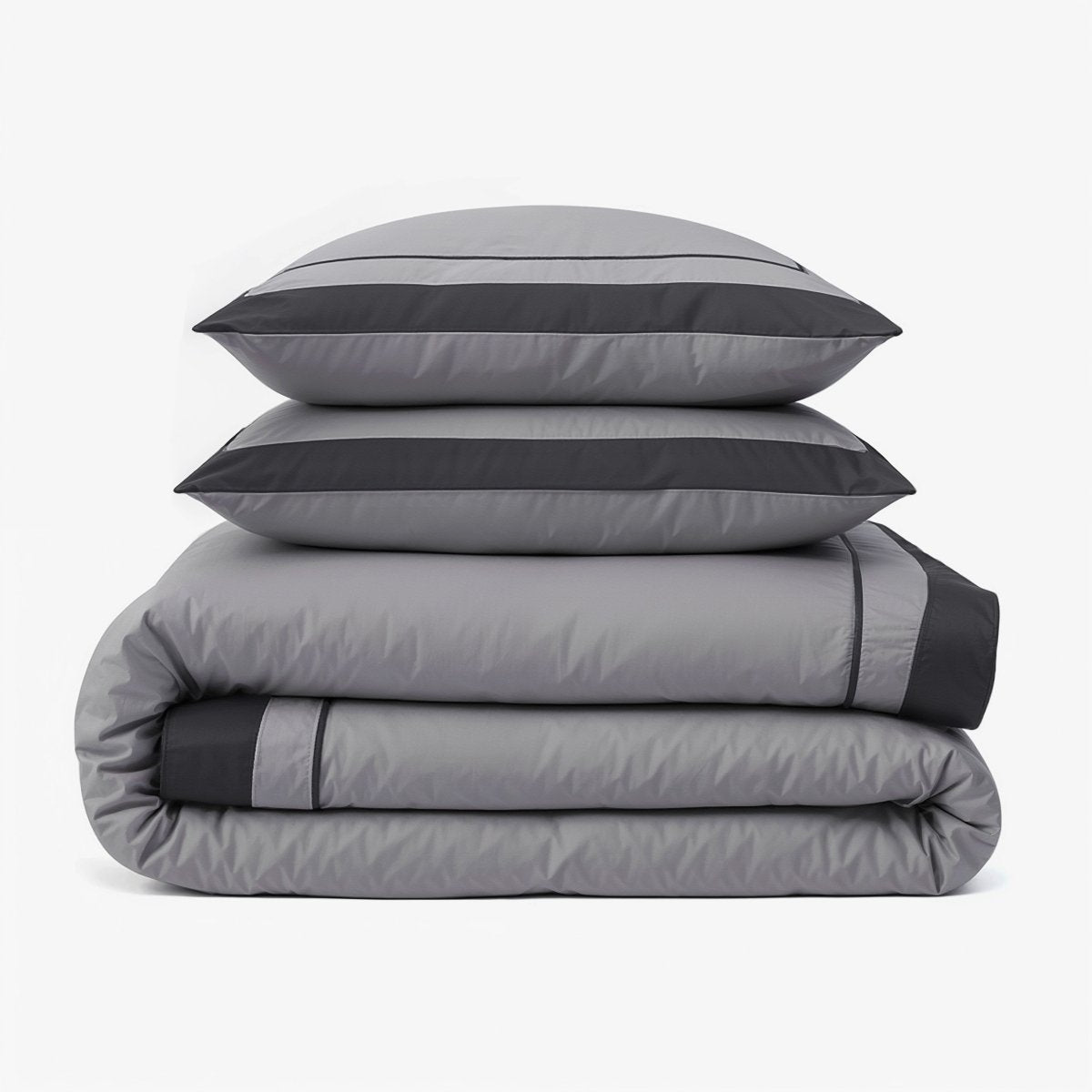 100% Cotton Duvet Cover Set Gallardo | Grey | Single - 140cm (W) x 220cm (L) - The Bedding & Blankets Store