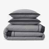 100% Cotton Duvet Cover Set Gallardo | Grey | Single - 140cm (W) x 220cm (L) - The Bedding & Blankets Store