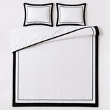 100% Cotton Duvet Cover Set Gallardo | White | Single - 140cm (W) x 220cm (L) - The Bedding & Blankets Store