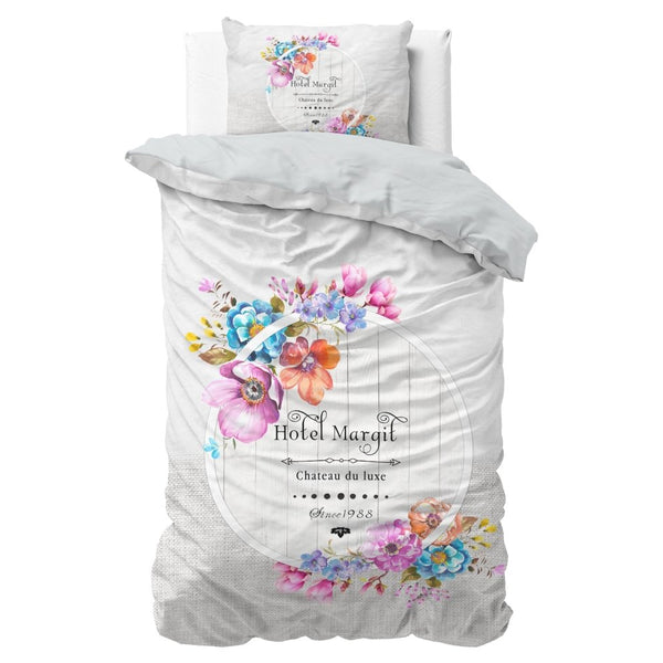 100% Cotton Duvet Cover Set Hotel France | Grey | Twin - 155cm (W) x 200cm (L) - The Bedding & Blankets Store