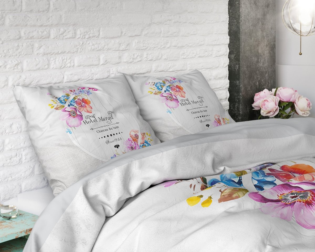 100% Cotton Duvet Cover Set Hotel France | Grey | Twin - 155cm (W) x 200cm (L) - The Bedding & Blankets Store