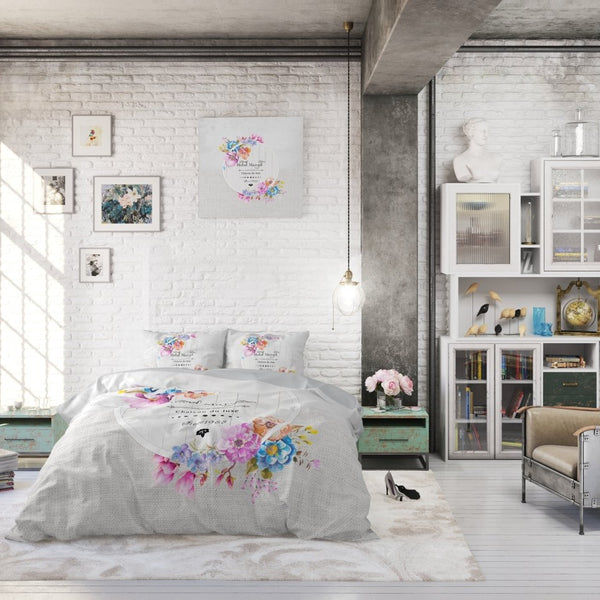 100% Cotton Duvet Cover Set Hotel France | Grey | Twin - 155cm (W) x 200cm (L) - The Bedding & Blankets Store