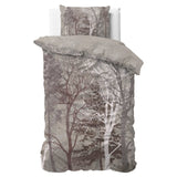 100% Cotton Duvet Cover Set Indre | Taupe | Single - 140cm (W) x 220cm (L) - The Bedding & Blankets Store
