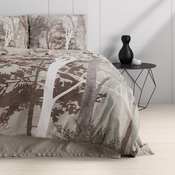 100% Cotton Duvet Cover Set Indre | Taupe | Single - 140cm (W) x 220cm (L) - The Bedding & Blankets Store