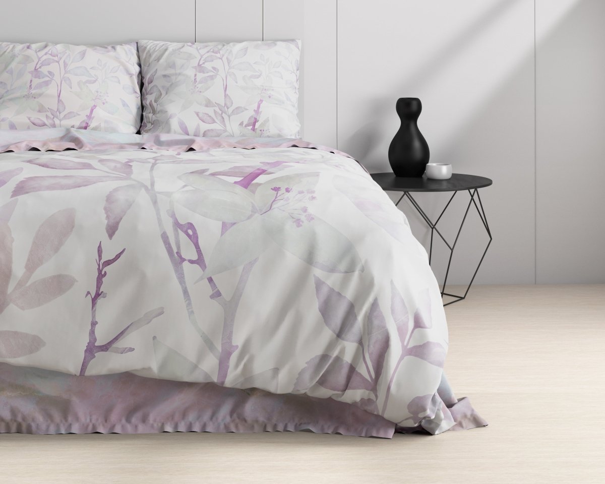 100% Cotton Duvet Cover Set Maily | Purple | Single - 140cm (W) x 220cm (L) - The Bedding & Blankets Store